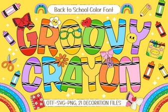 Creative Groovy Crayon Font for Artistic Designs